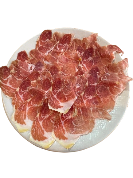 Plato con jamon crudo